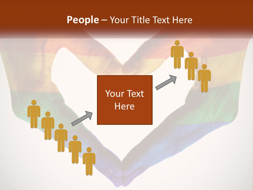 Two Hands In The Shape Of A Heart With The Colors Of The Rainbow Painted On PowerPoint Template