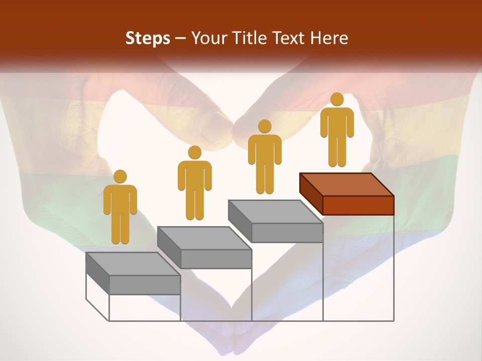 Two Hands In The Shape Of A Heart With The Colors Of The Rainbow Painted On PowerPoint Template