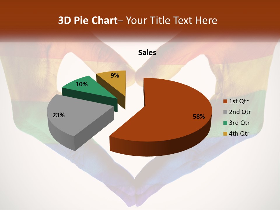 Two Hands In The Shape Of A Heart With The Colors Of The Rainbow Painted On PowerPoint Template