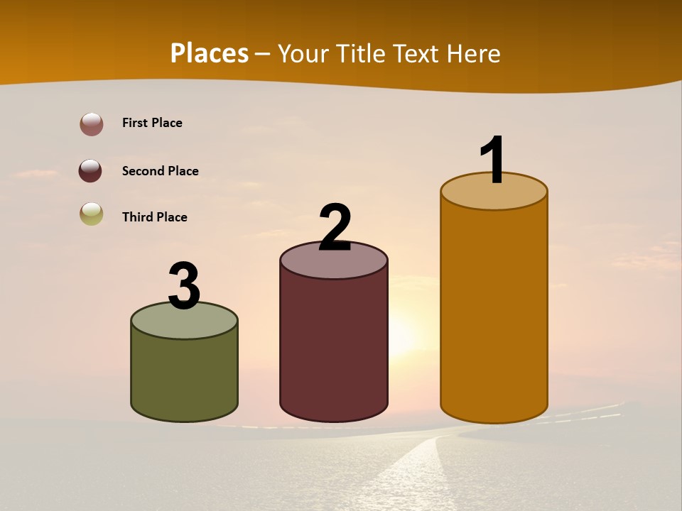 A Road With A Sunset In The Background PowerPoint Template