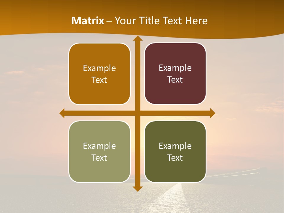 A Road With A Sunset In The Background PowerPoint Template