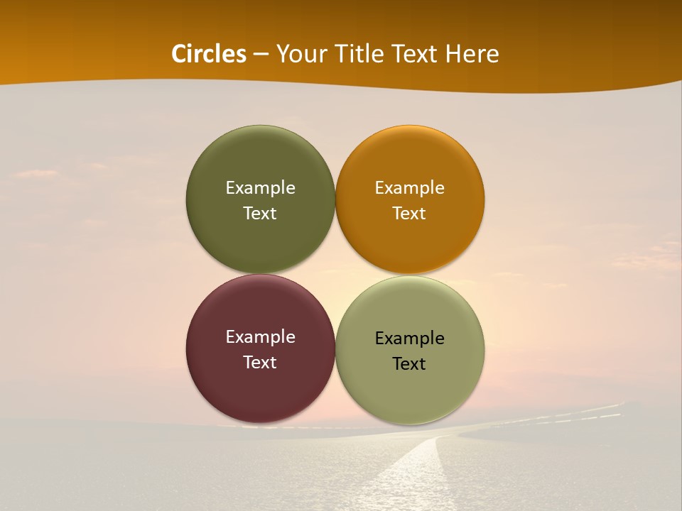 A Road With A Sunset In The Background PowerPoint Template