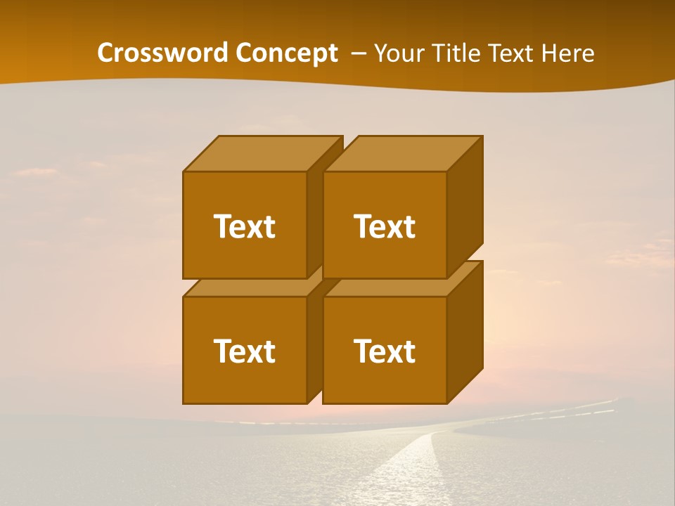A Road With A Sunset In The Background PowerPoint Template