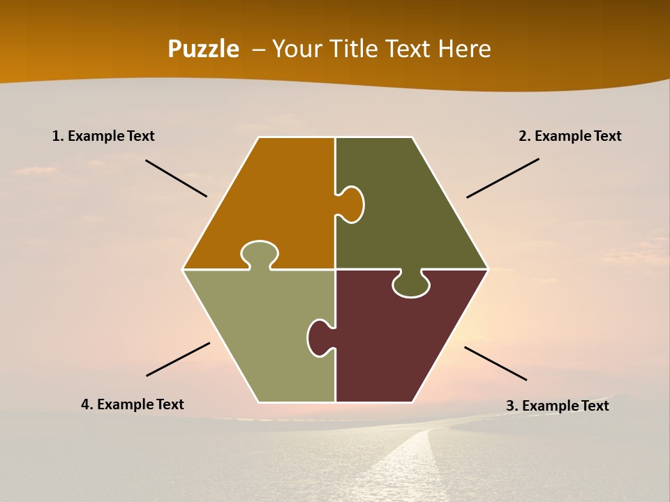 A Road With A Sunset In The Background PowerPoint Template