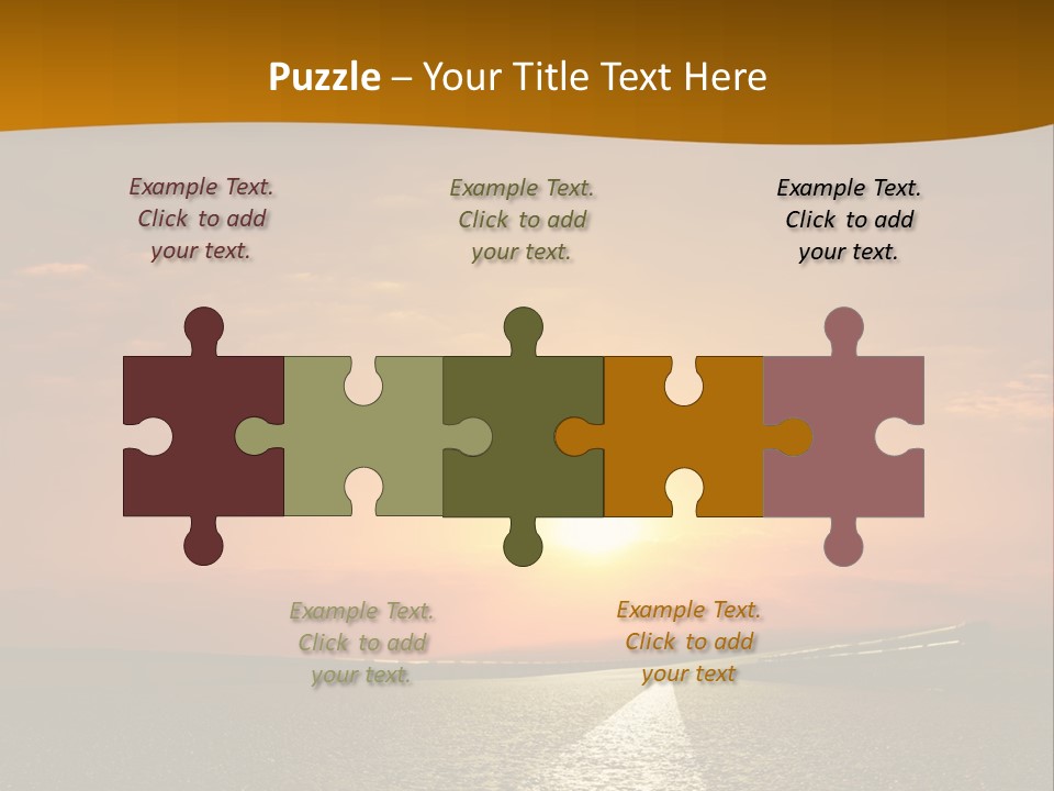 A Road With A Sunset In The Background PowerPoint Template