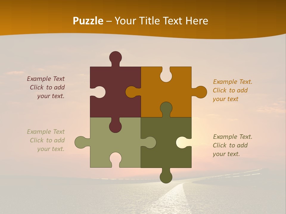 A Road With A Sunset In The Background PowerPoint Template