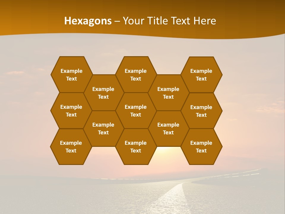 A Road With A Sunset In The Background PowerPoint Template