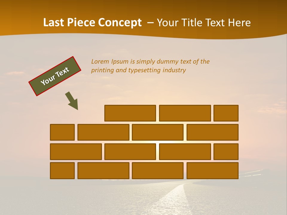 A Road With A Sunset In The Background PowerPoint Template