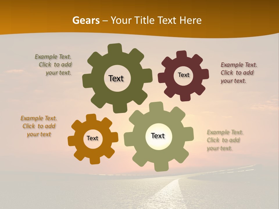 A Road With A Sunset In The Background PowerPoint Template