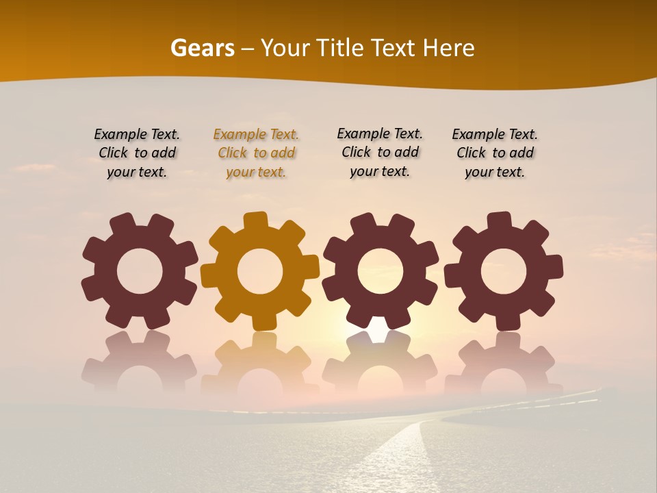 A Road With A Sunset In The Background PowerPoint Template