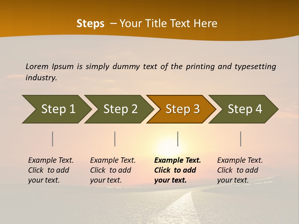 A Road With A Sunset In The Background PowerPoint Template
