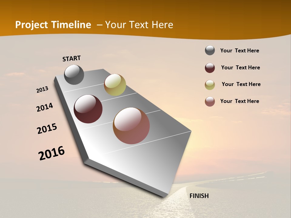 A Road With A Sunset In The Background PowerPoint Template