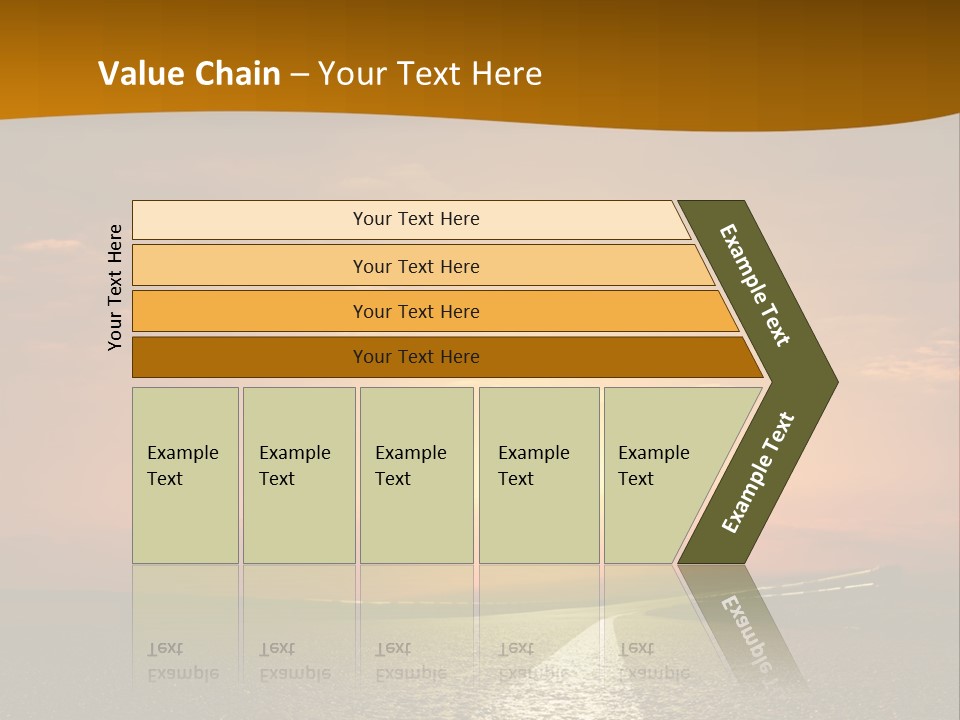 A Road With A Sunset In The Background PowerPoint Template