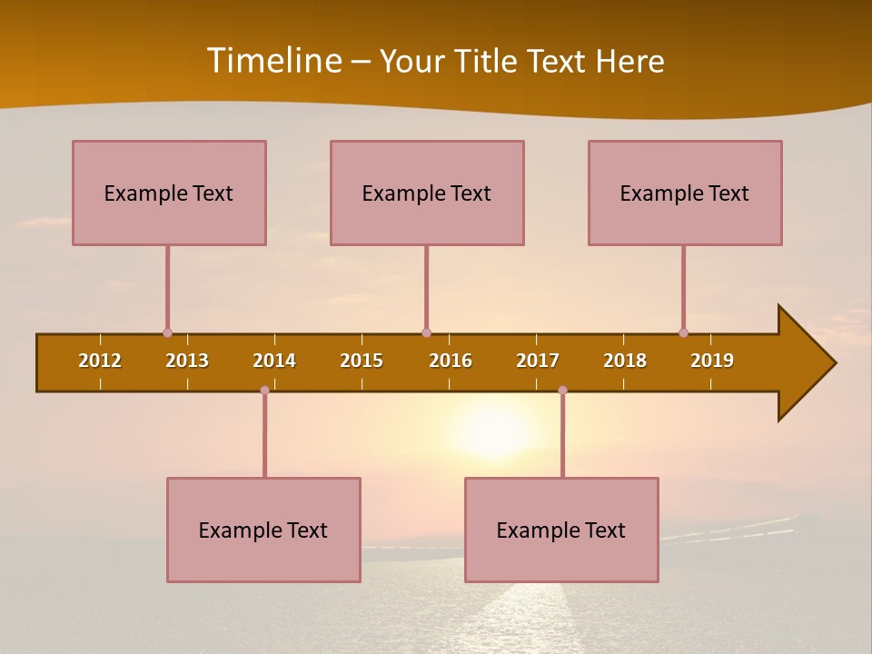 A Road With A Sunset In The Background PowerPoint Template