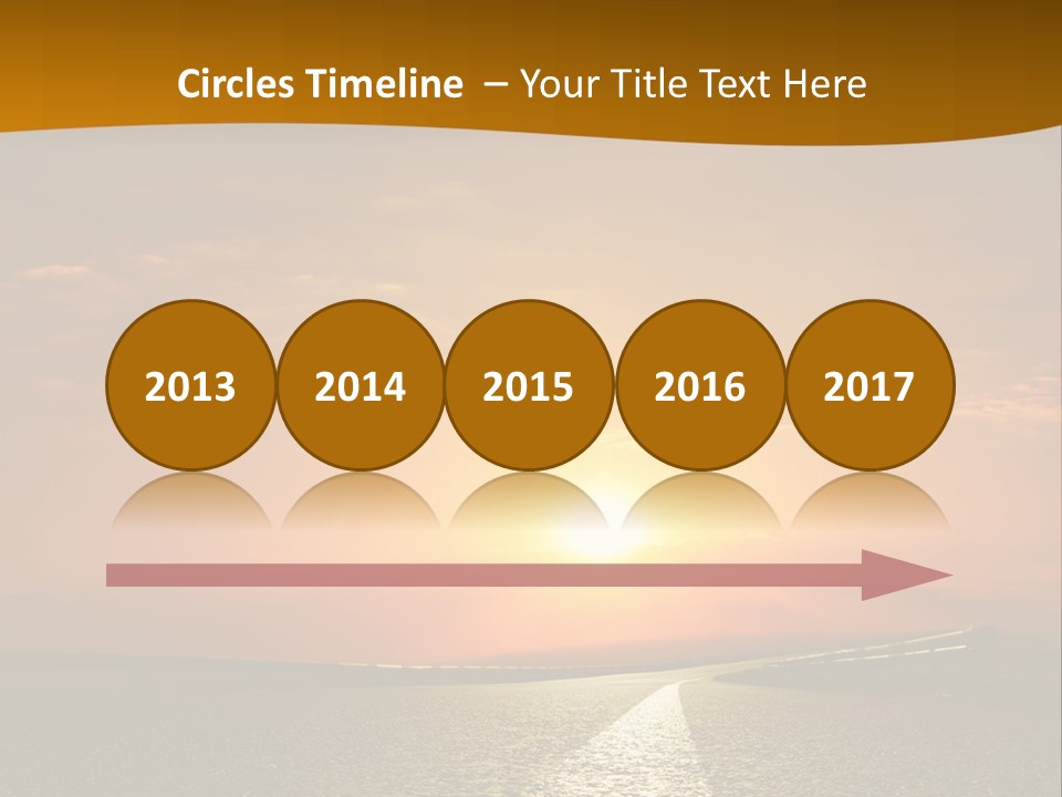 A Road With A Sunset In The Background PowerPoint Template