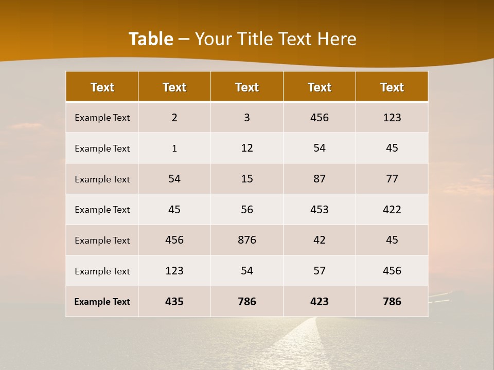 A Road With A Sunset In The Background PowerPoint Template
