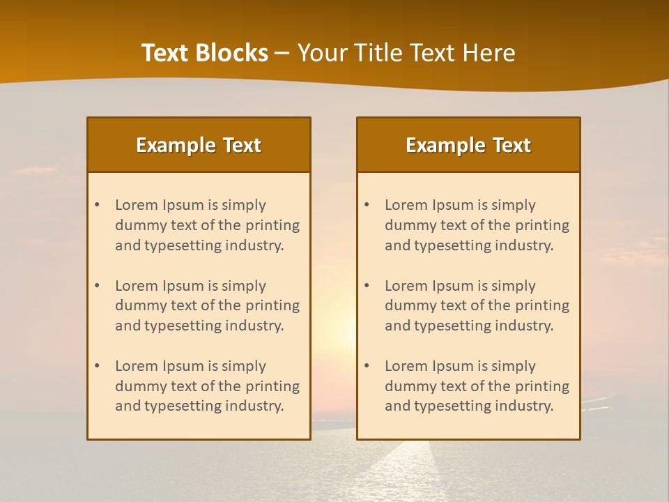 A Road With A Sunset In The Background PowerPoint Template
