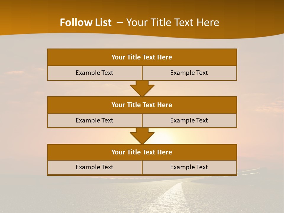 A Road With A Sunset In The Background PowerPoint Template