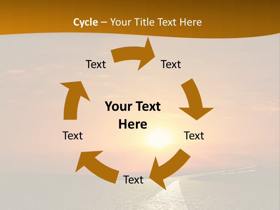A Road With A Sunset In The Background PowerPoint Template