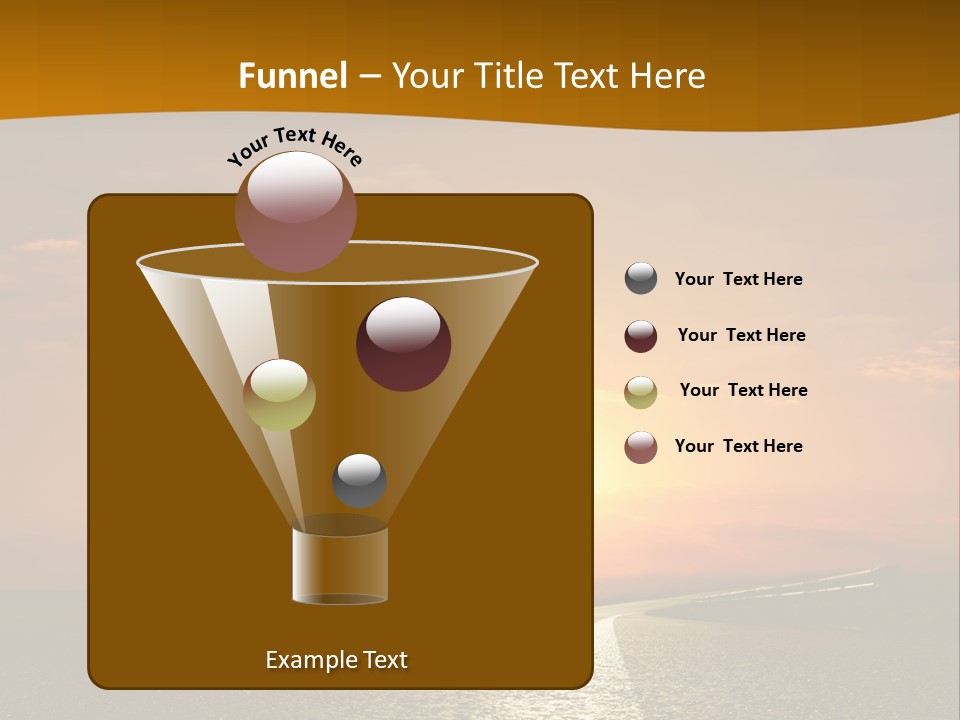 A Road With A Sunset In The Background PowerPoint Template