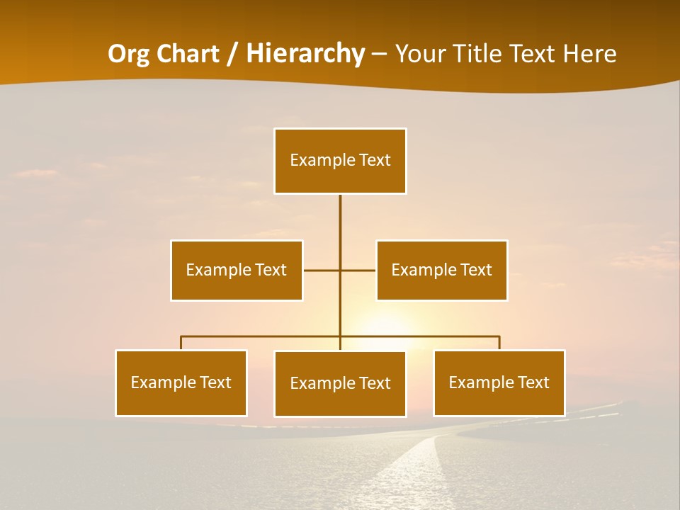 A Road With A Sunset In The Background PowerPoint Template