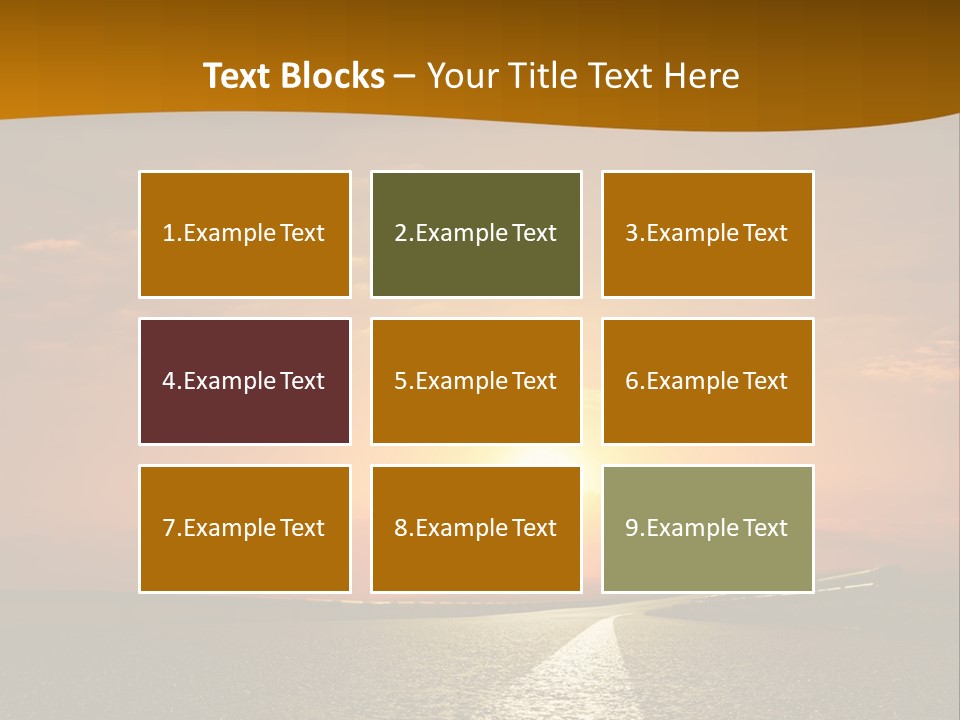 A Road With A Sunset In The Background PowerPoint Template