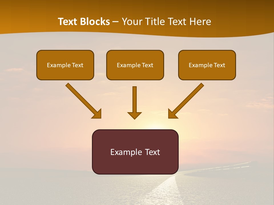 A Road With A Sunset In The Background PowerPoint Template