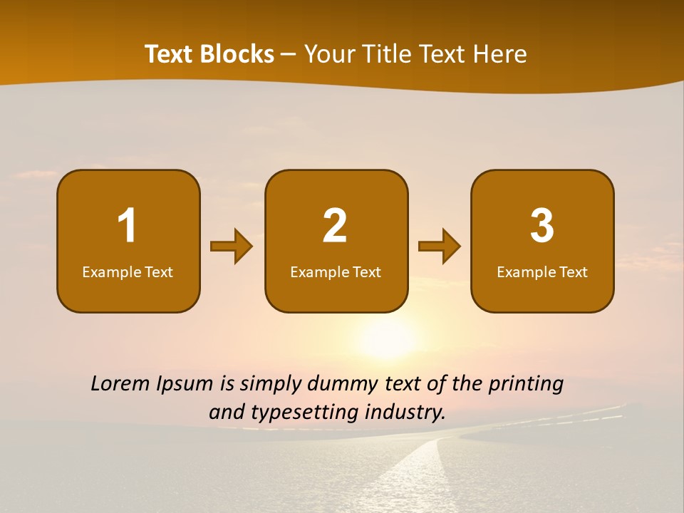A Road With A Sunset In The Background PowerPoint Template
