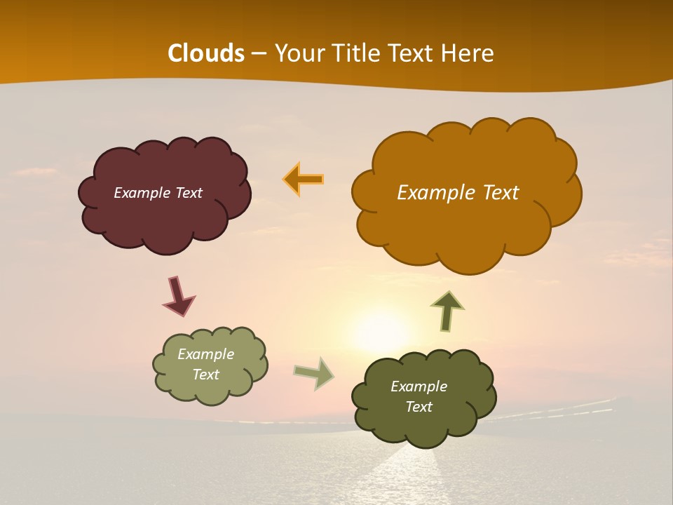 A Road With A Sunset In The Background PowerPoint Template