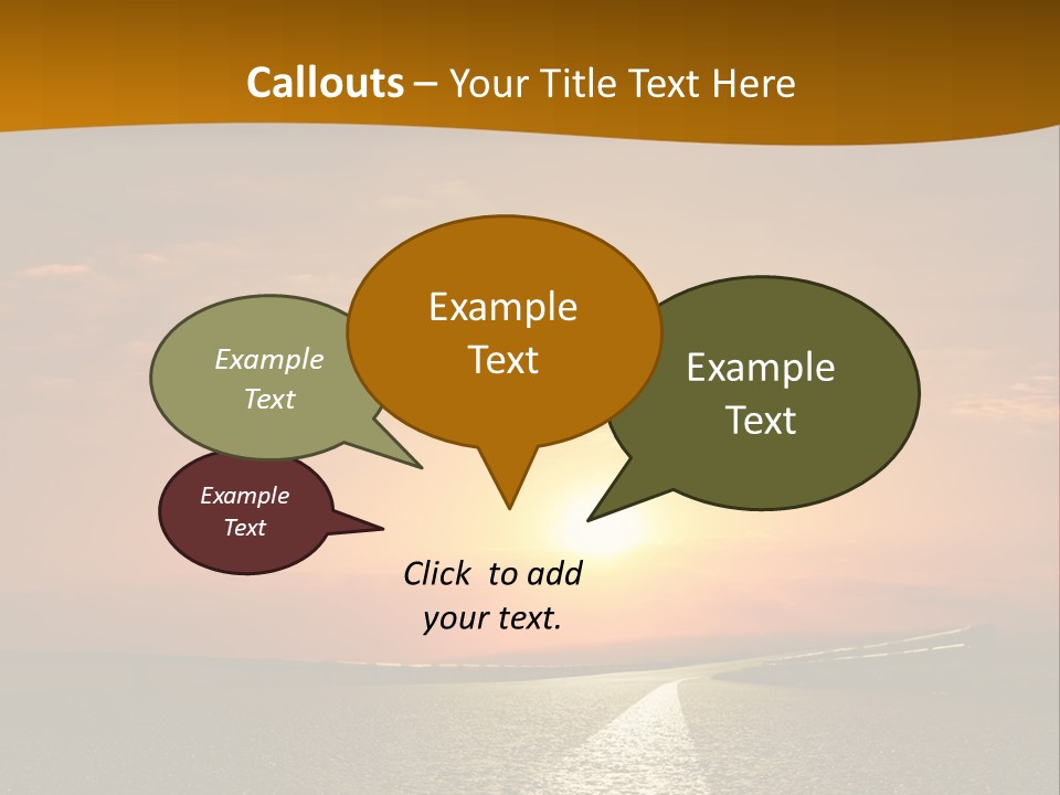A Road With A Sunset In The Background PowerPoint Template