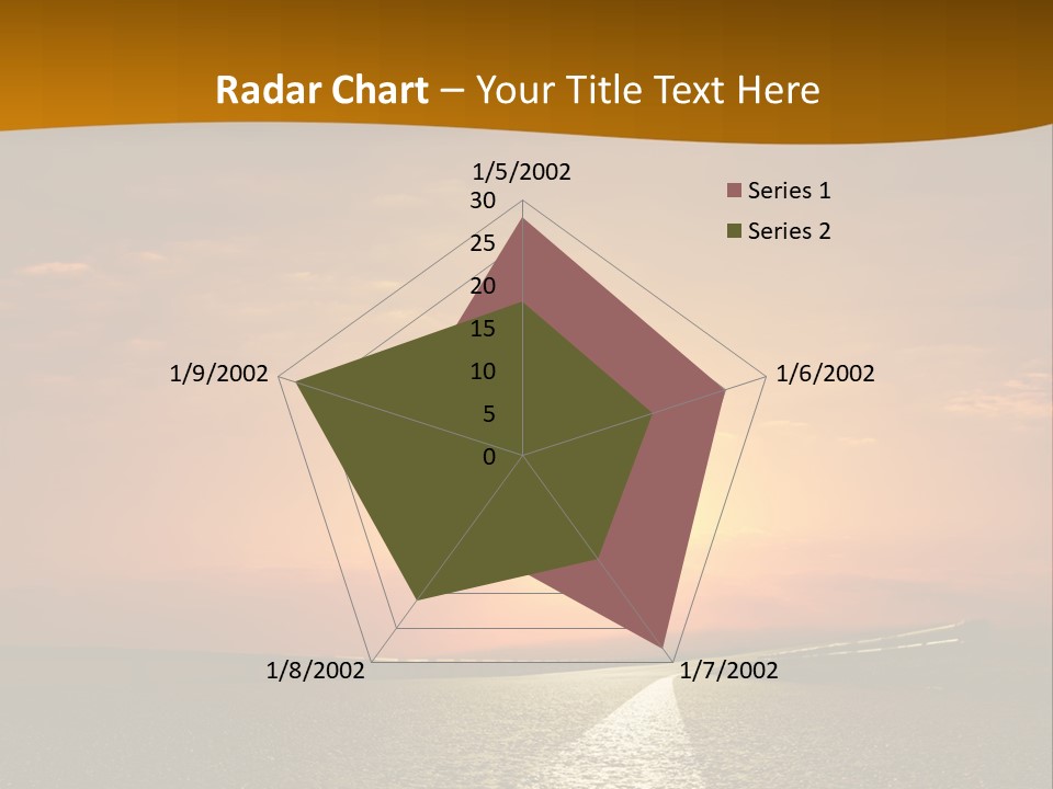 A Road With A Sunset In The Background PowerPoint Template