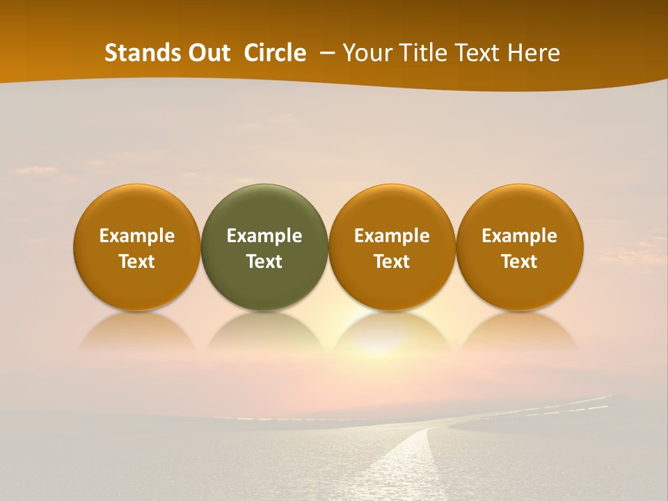 A Road With A Sunset In The Background PowerPoint Template