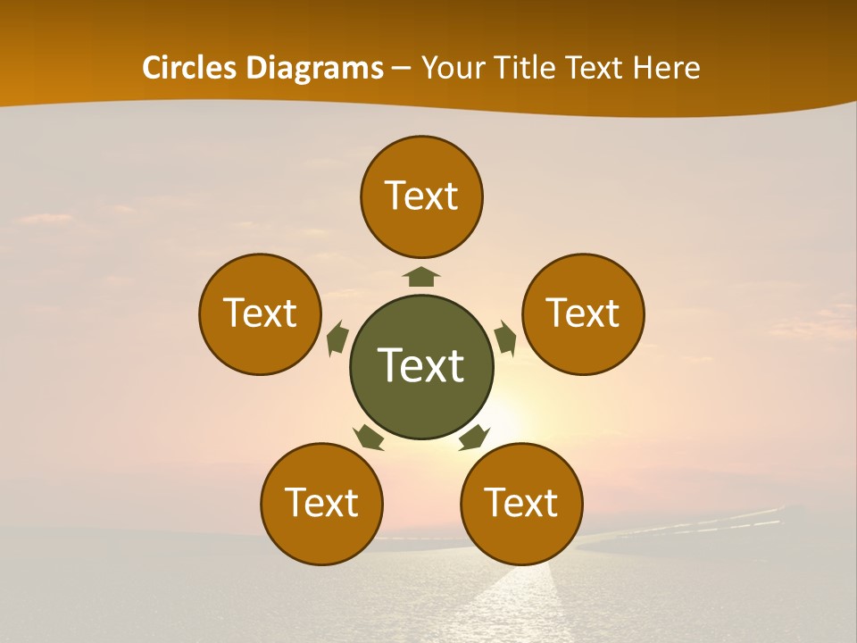 A Road With A Sunset In The Background PowerPoint Template