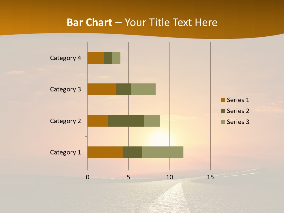 A Road With A Sunset In The Background PowerPoint Template