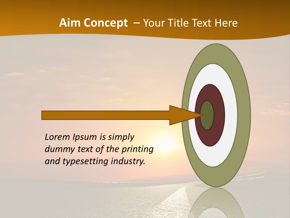 A Road With A Sunset In The Background PowerPoint Template