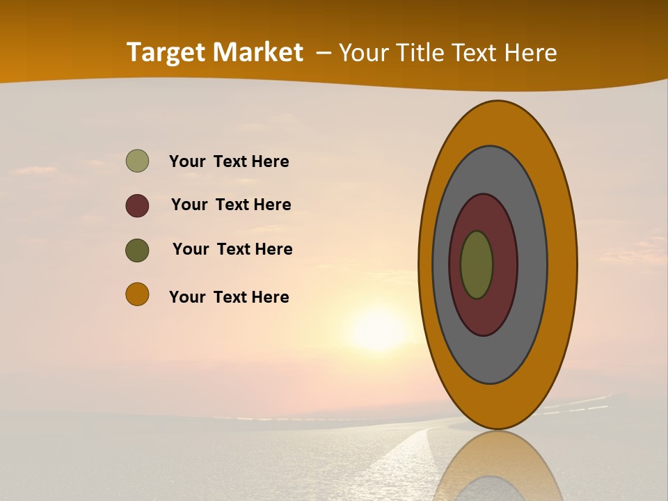 A Road With A Sunset In The Background PowerPoint Template