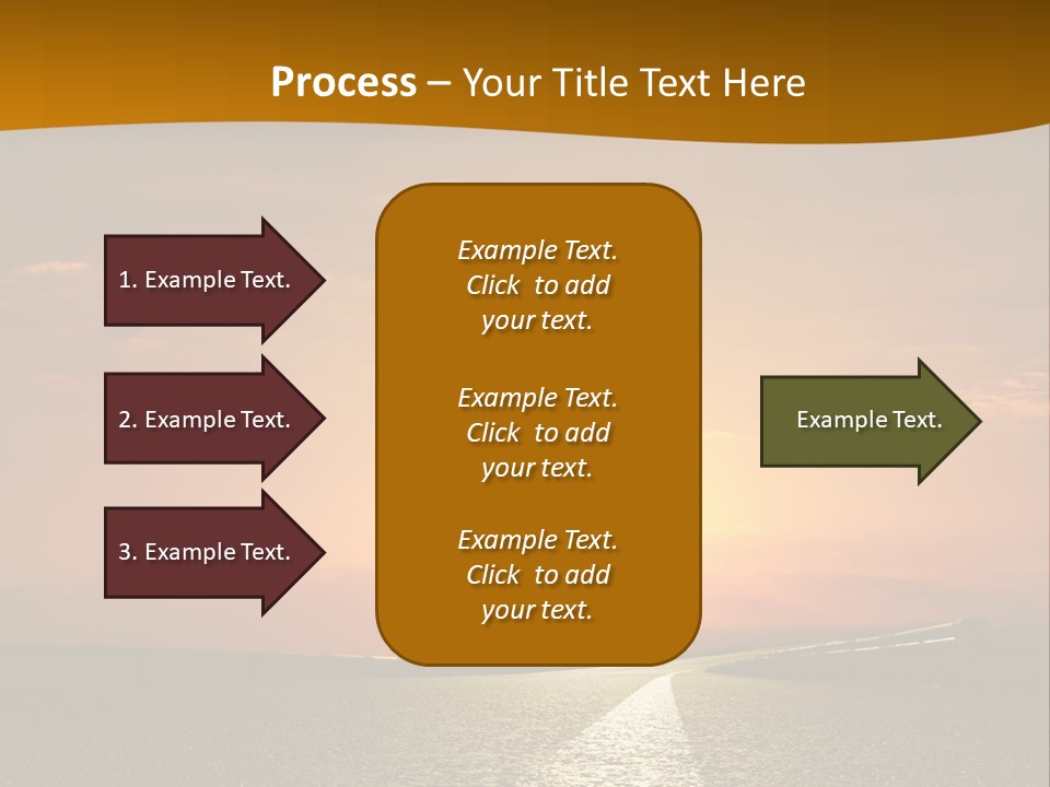A Road With A Sunset In The Background PowerPoint Template