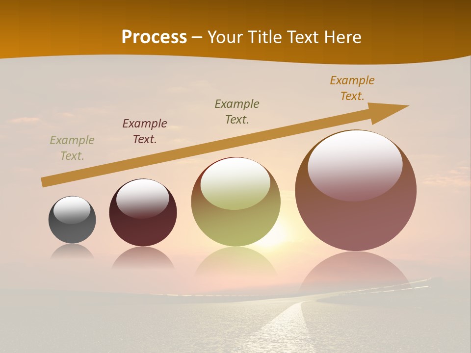 A Road With A Sunset In The Background PowerPoint Template