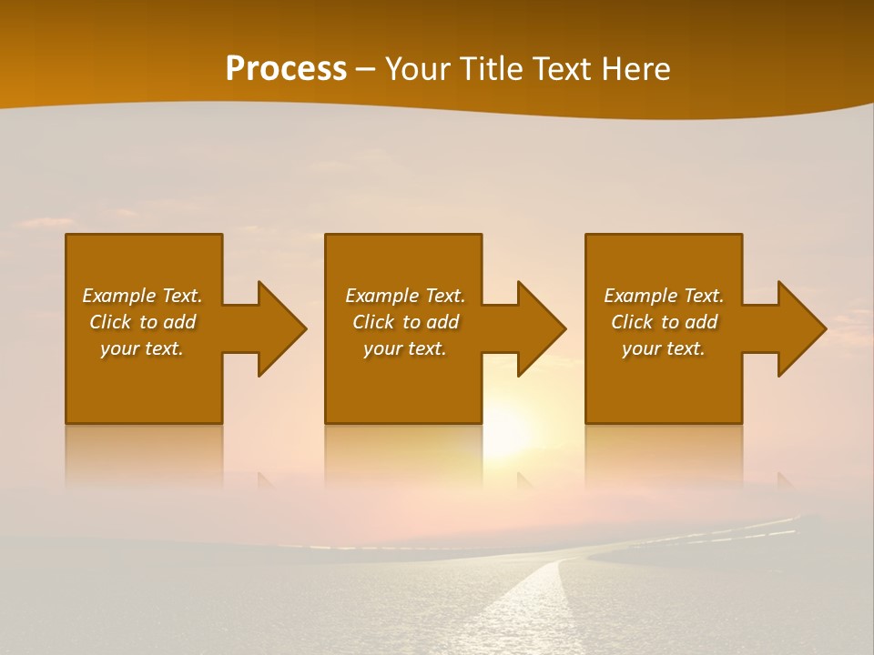 A Road With A Sunset In The Background PowerPoint Template