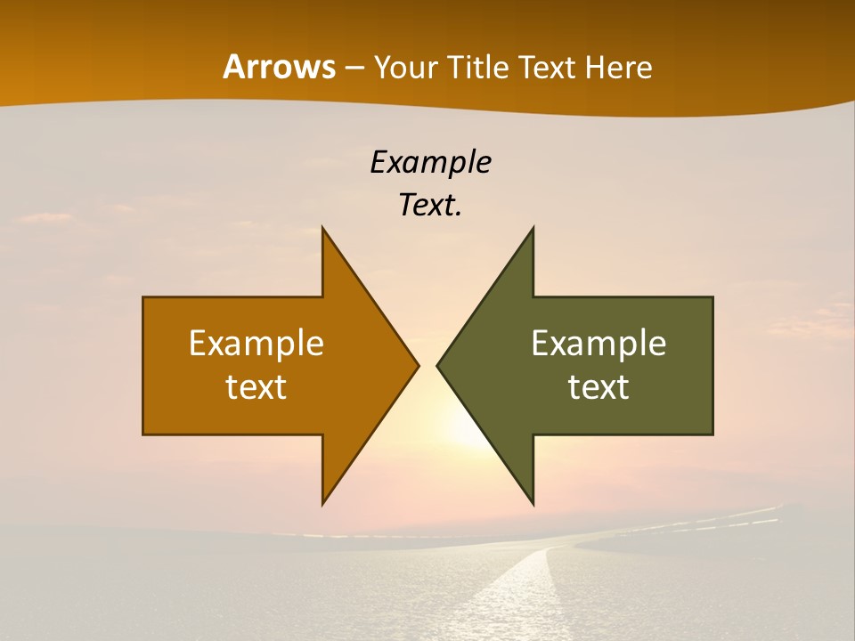 A Road With A Sunset In The Background PowerPoint Template