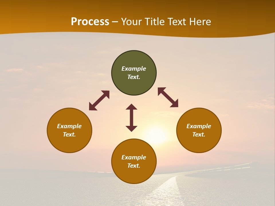 A Road With A Sunset In The Background PowerPoint Template