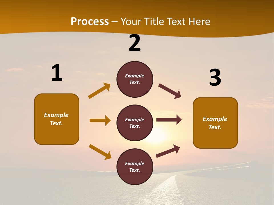 A Road With A Sunset In The Background PowerPoint Template