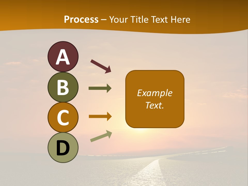 A Road With A Sunset In The Background PowerPoint Template