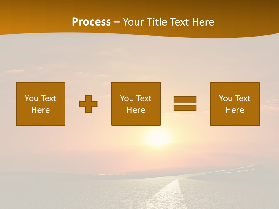 A Road With A Sunset In The Background PowerPoint Template