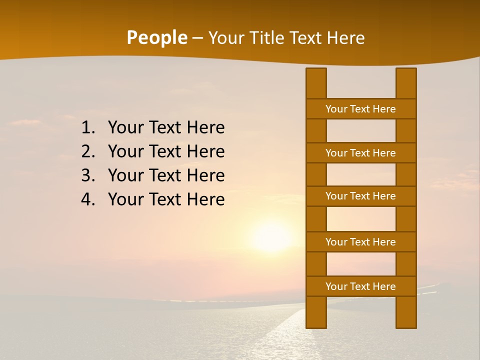 A Road With A Sunset In The Background PowerPoint Template