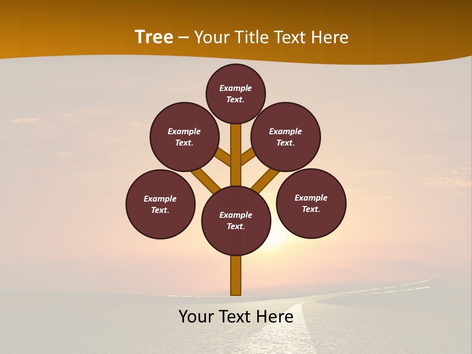 A Road With A Sunset In The Background PowerPoint Template