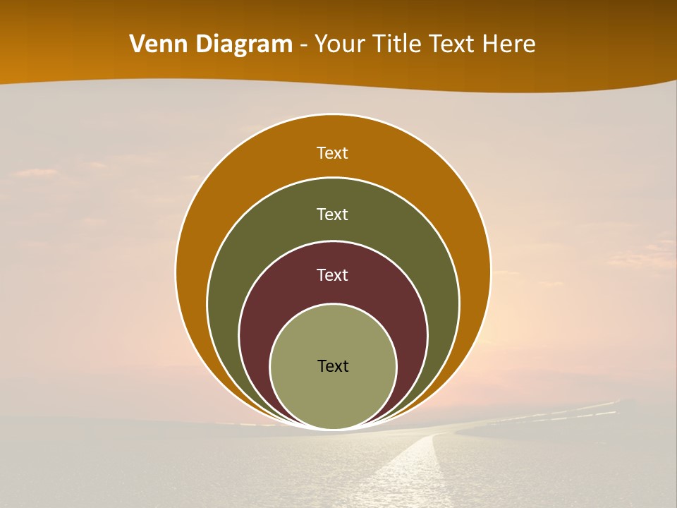 A Road With A Sunset In The Background PowerPoint Template