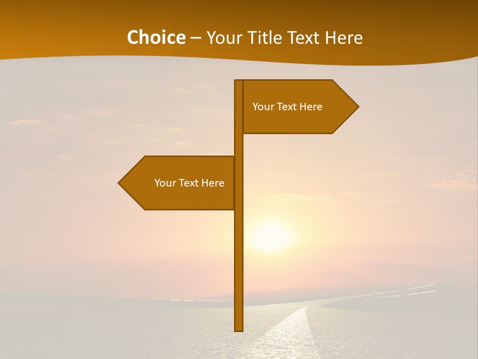 A Road With A Sunset In The Background PowerPoint Template
