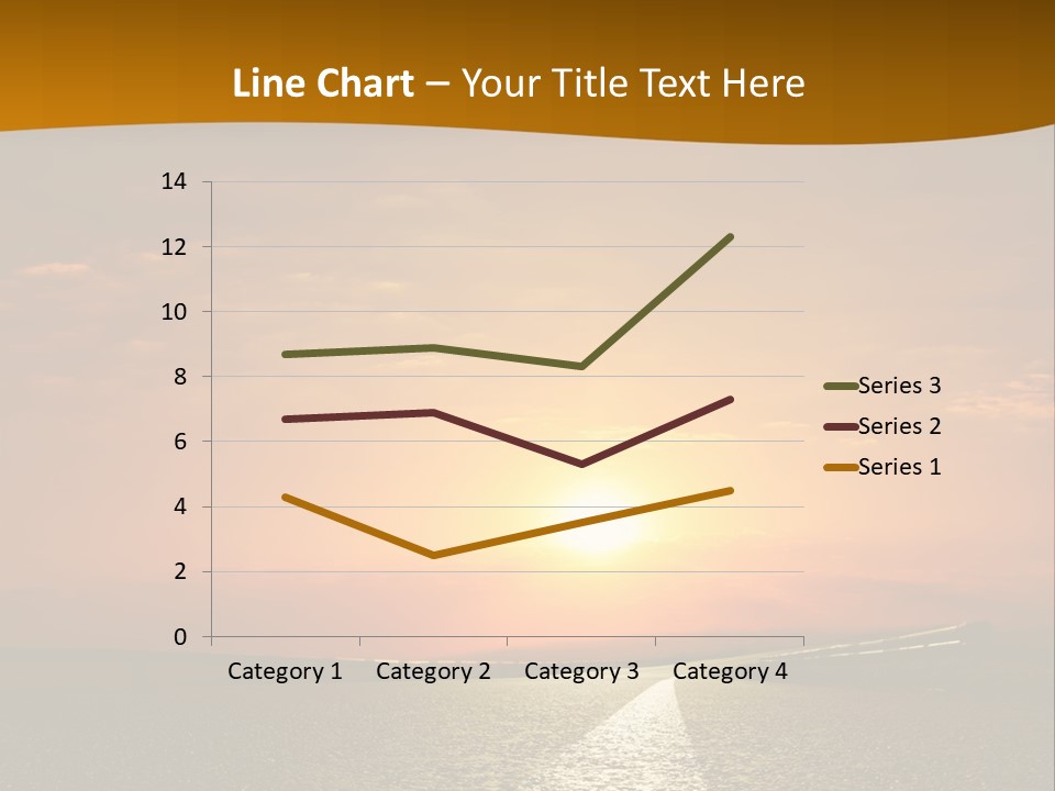 A Road With A Sunset In The Background PowerPoint Template
