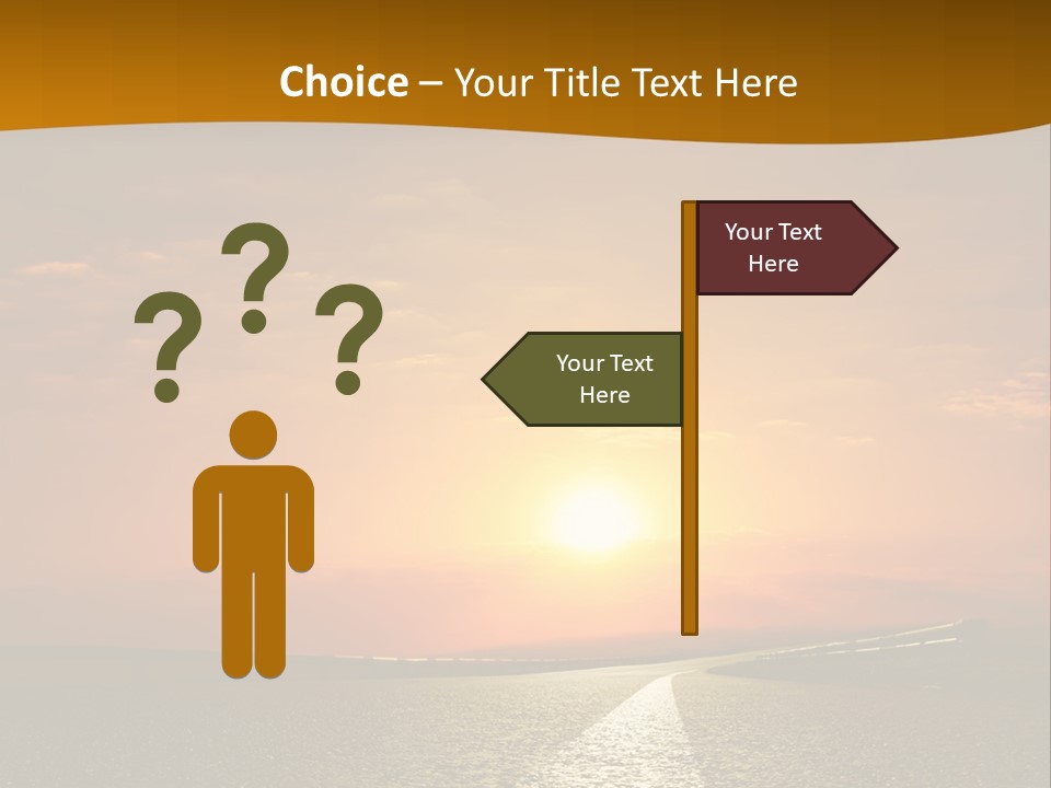 A Road With A Sunset In The Background PowerPoint Template
